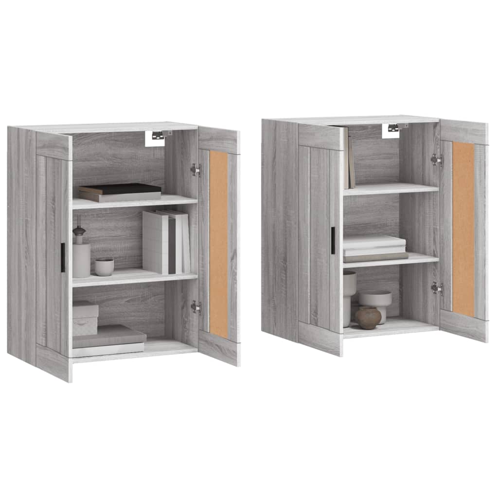Armadietti a Parete 2 pz Grigio Sonoma in Legno Multistrato - homemem39