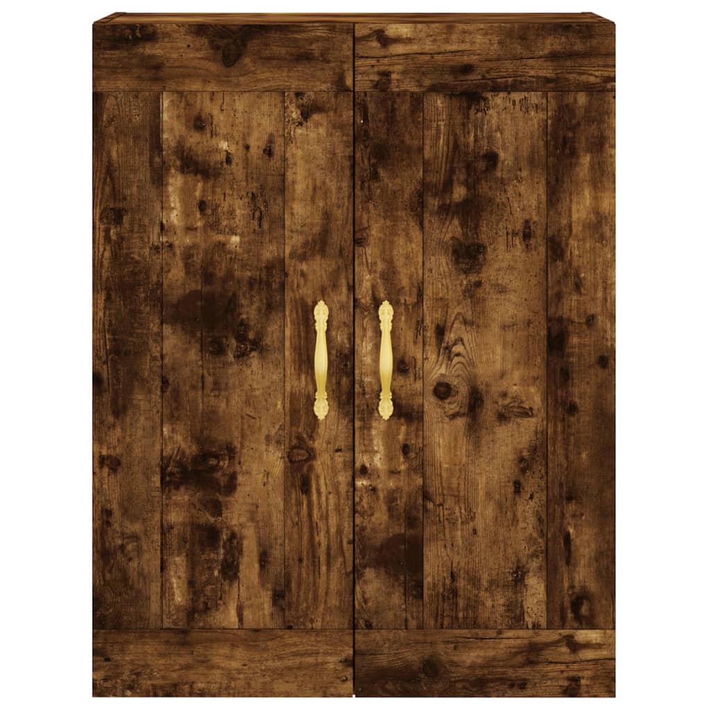 Armadietti a Parete 2 pz Rovere Fumo in Legno Multistrato