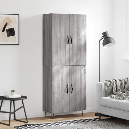 Credenza Grigio Sonoma 69,5x34x180 cm in Legno Multistrato - homemem39