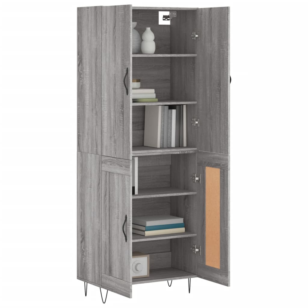 Credenza Grigio Sonoma 69,5x34x180 cm in Legno Multistrato - homemem39