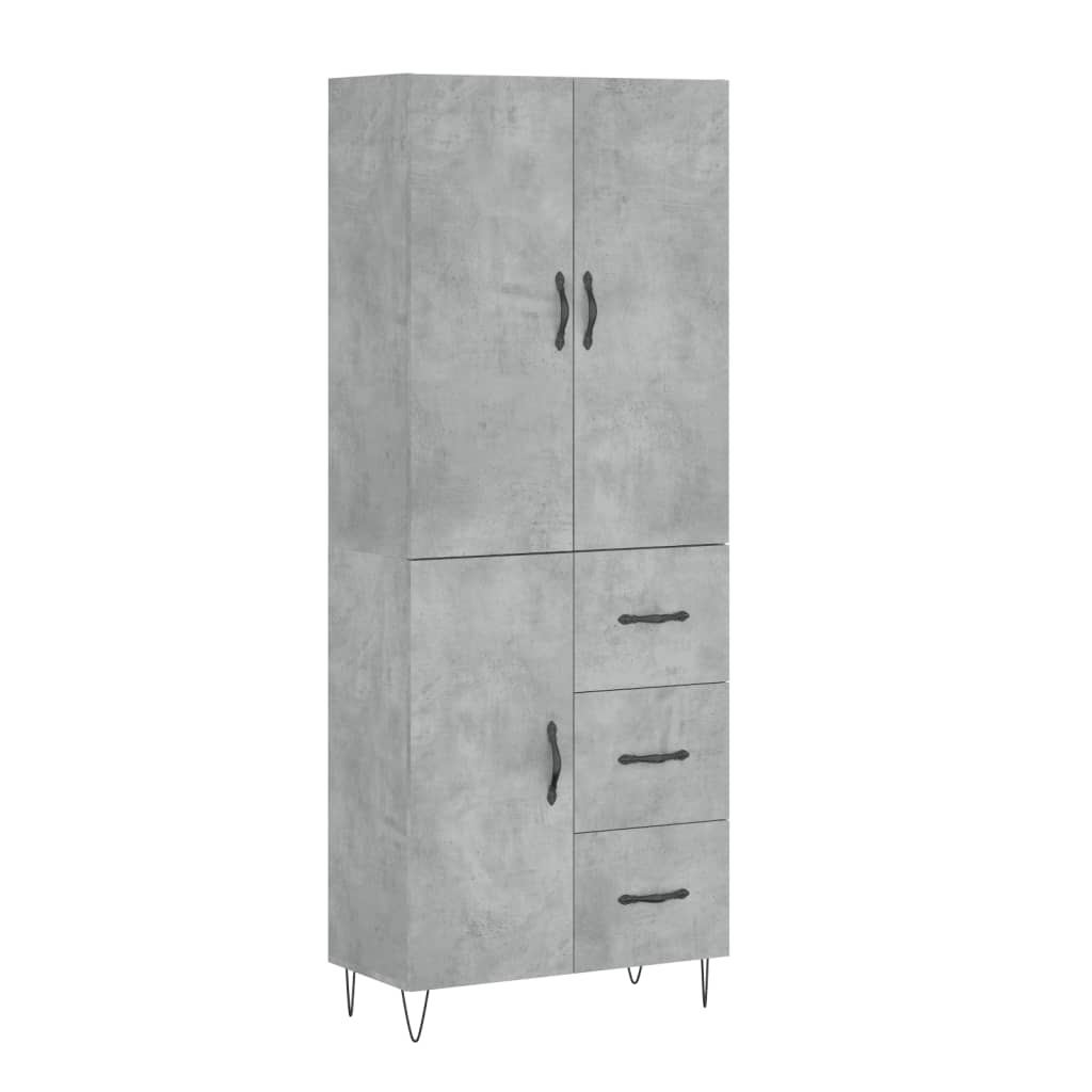 Credenza Grigio Cemento 69,5x34x180 cm in Legno Multistrato - homemem39