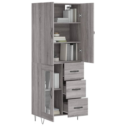 Credenza Grigio Sonoma 69,5x34x180 cm in Legno Multistrato - homemem39