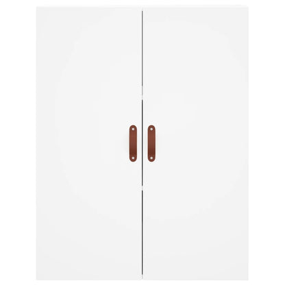 Credenza Bianca 69,5x34x180 cm in Legno Multistrato