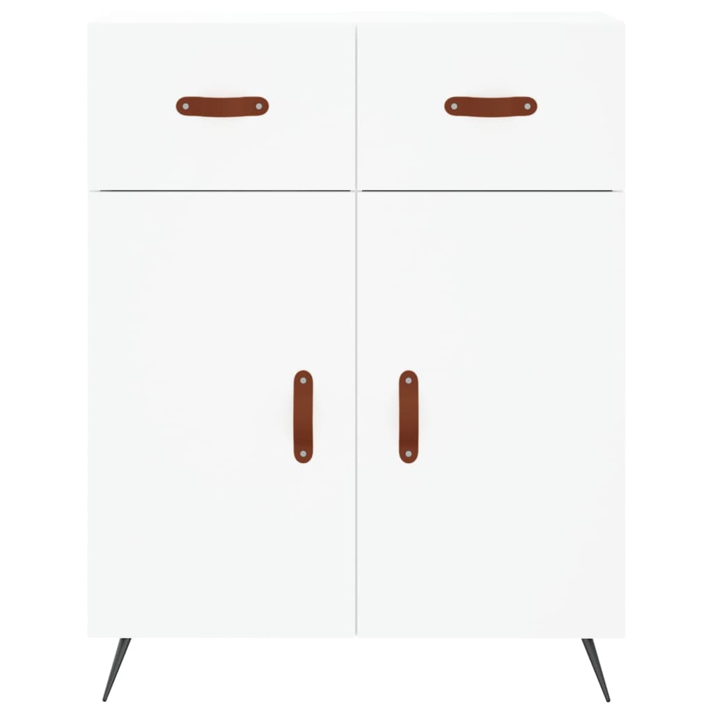 Credenza Bianca 69,5x34x180 cm in Legno Multistrato