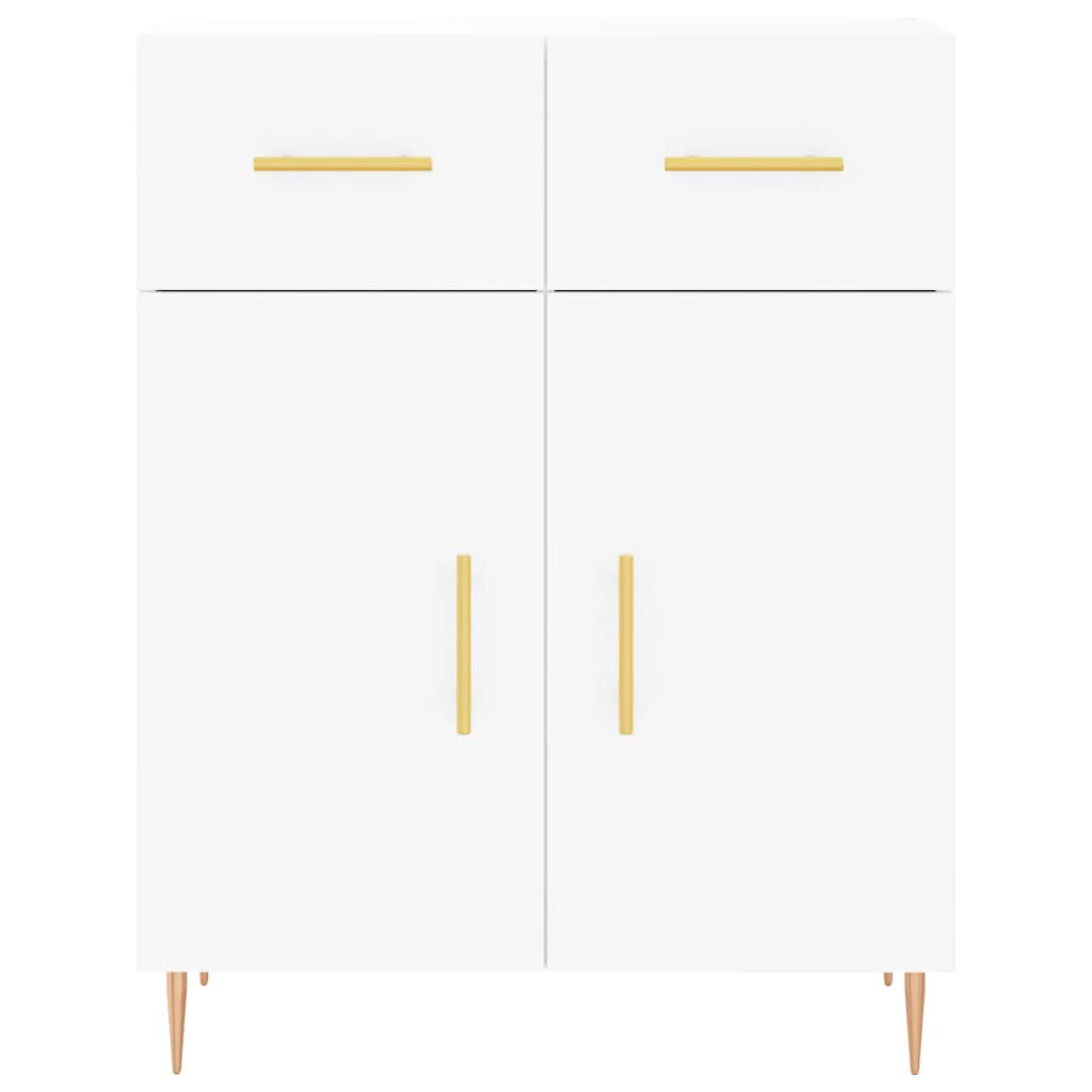 Credenza Bianca 69,5x34x180 cm in Legno Multistrato