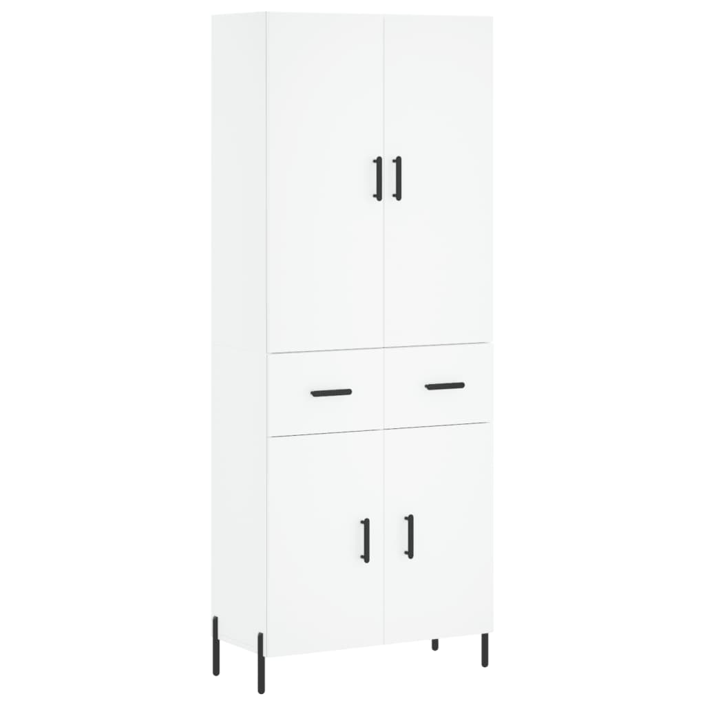 Credenza Bianca 69,5x34x180 cm in Legno Multistrato