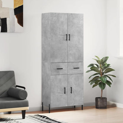 Credenza Grigio Cemento 69,5x34x180 cm in Legno Multistrato - homemem39