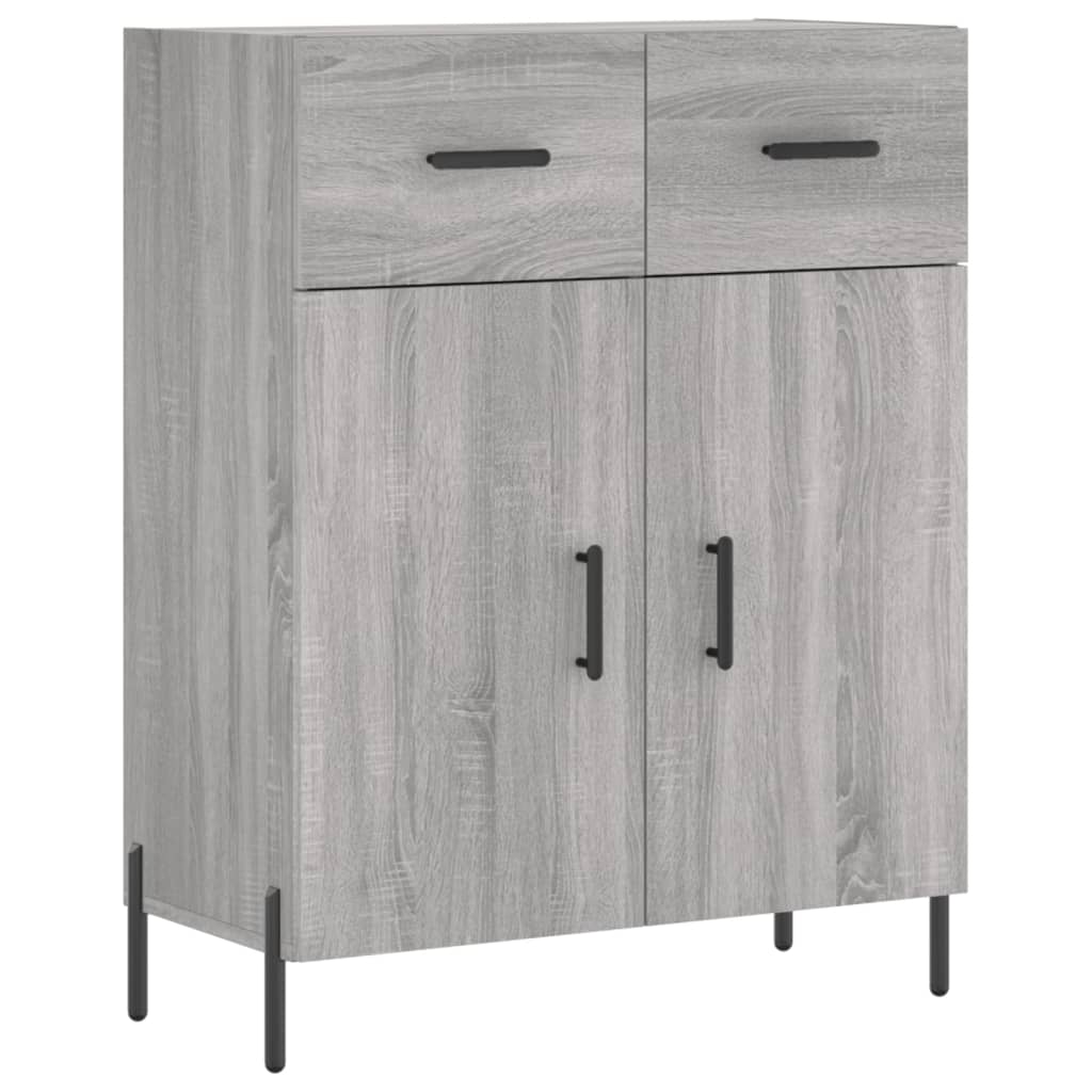 Credenza Grigio Sonoma 69,5x34x180 cm in Legno Multistrato