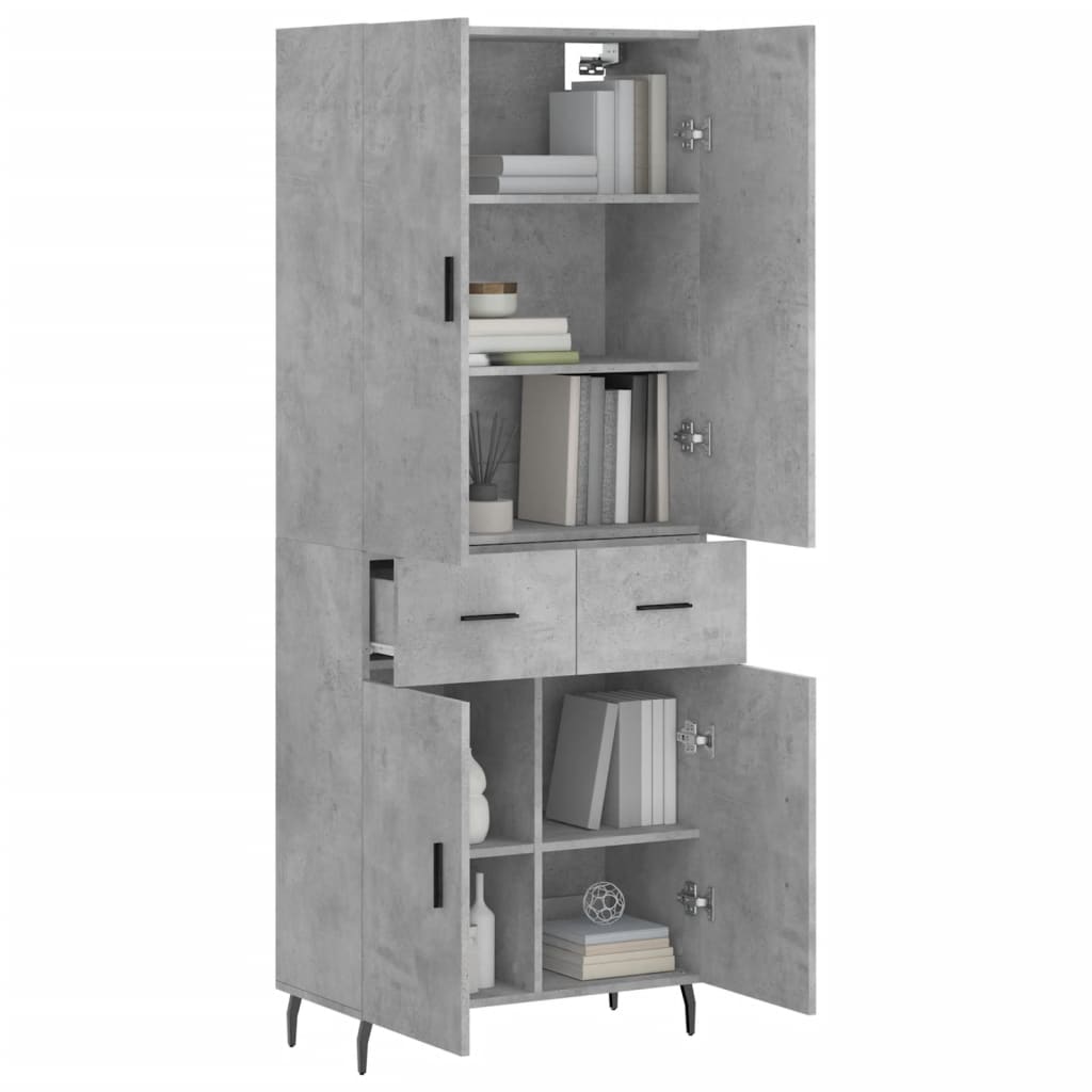 Credenza Grigio Cemento 69,5x34x180 cm in Legno Multistrato - homemem39