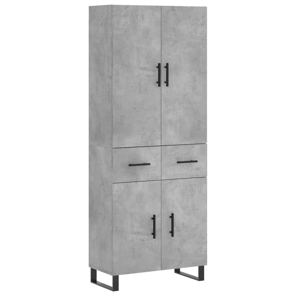 Credenza Grigio Cemento 69,5x34x180 cm in Legno Multistrato - homemem39