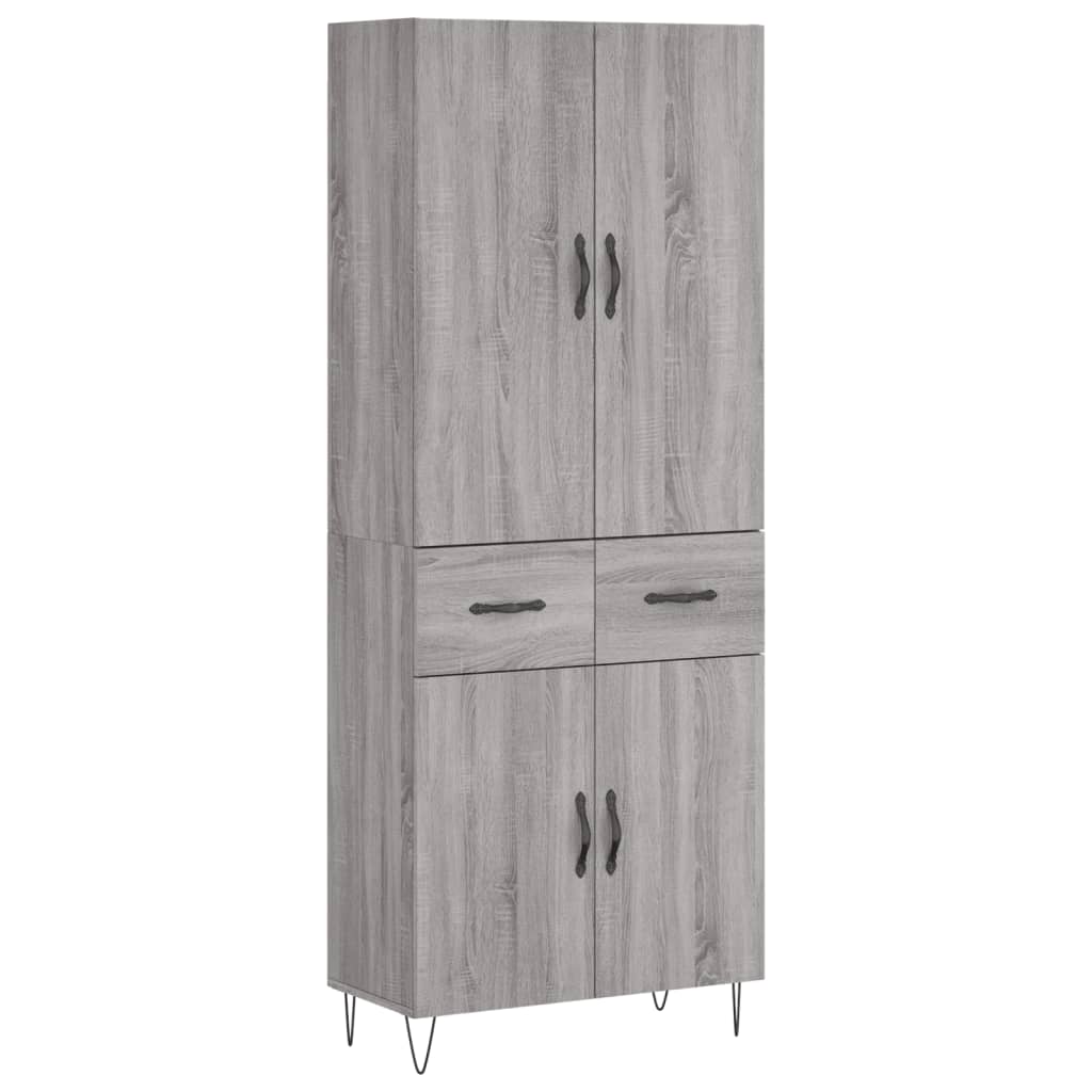 Credenza Grigio Sonoma 69,5x34x180 cm in Legno Multistrato - homemem39