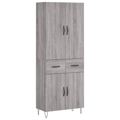 Credenza Grigio Sonoma 69,5x34x180 cm in Legno Multistrato - homemem39