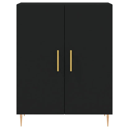 Credenza Nera 69,5x34x180 cm in Legno Multistrato