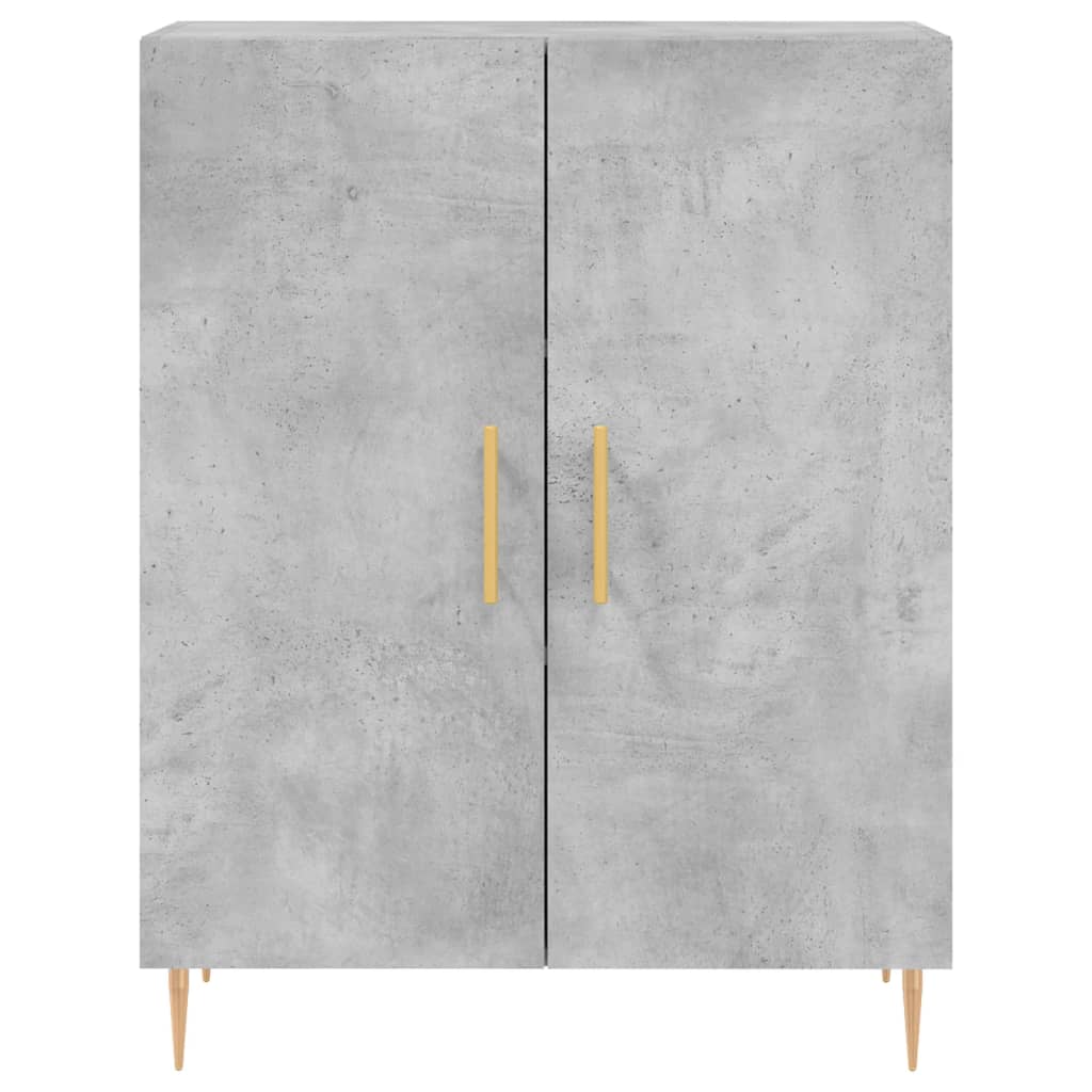 Credenza Grigio Cemento 69,5x34x180 cm in Legno Multistrato