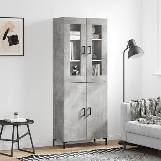 Credenza Grigio Cemento 69,5x34x180 cm in Legno Multistrato - homemem39