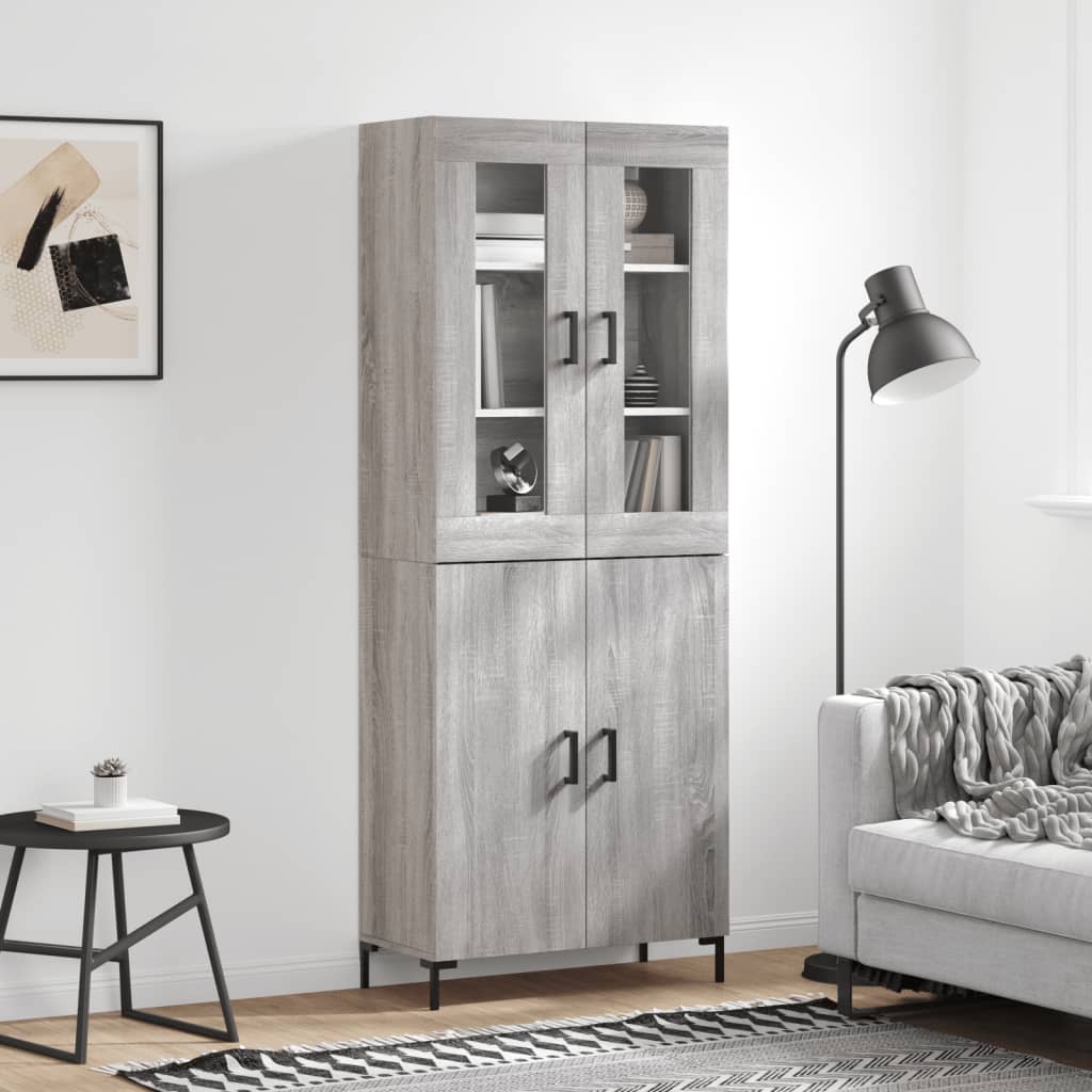 Credenza Grigio Sonoma 69,5x34x180 cm in Legno Multistrato - homemem39