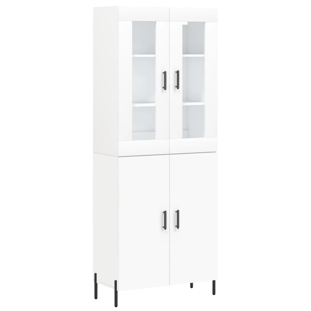 Credenza Bianca 69,5x34x180 cm in Legno Multistrato