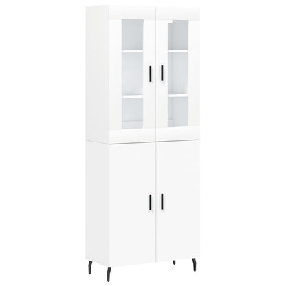 Credenza Bianca 69,5x34x180 cm in Legno Multistrato