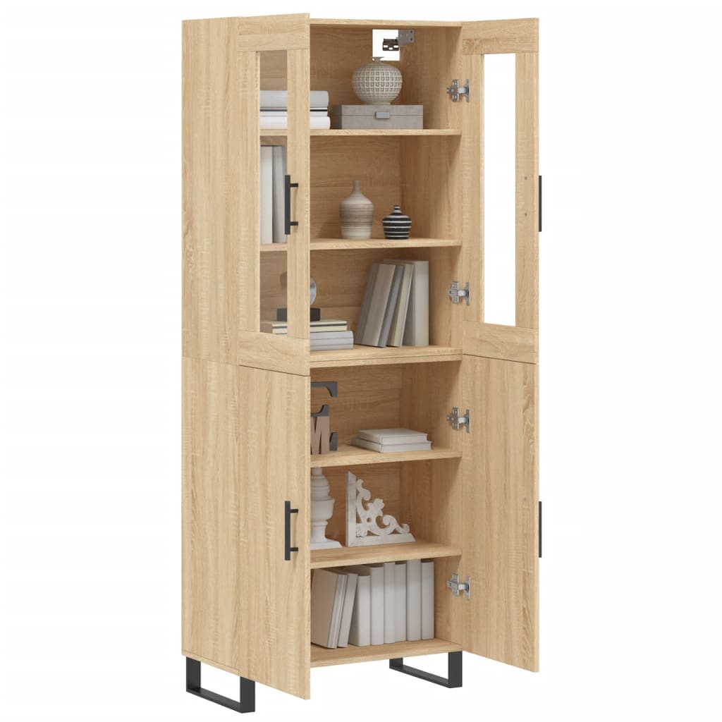 Credenza Rovere Sonoma 69,5x34x180 cm in Legno Multistrato