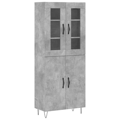 Credenza Grigio Cemento 69,5x34x180 cm in Legno Multistrato - homemem39