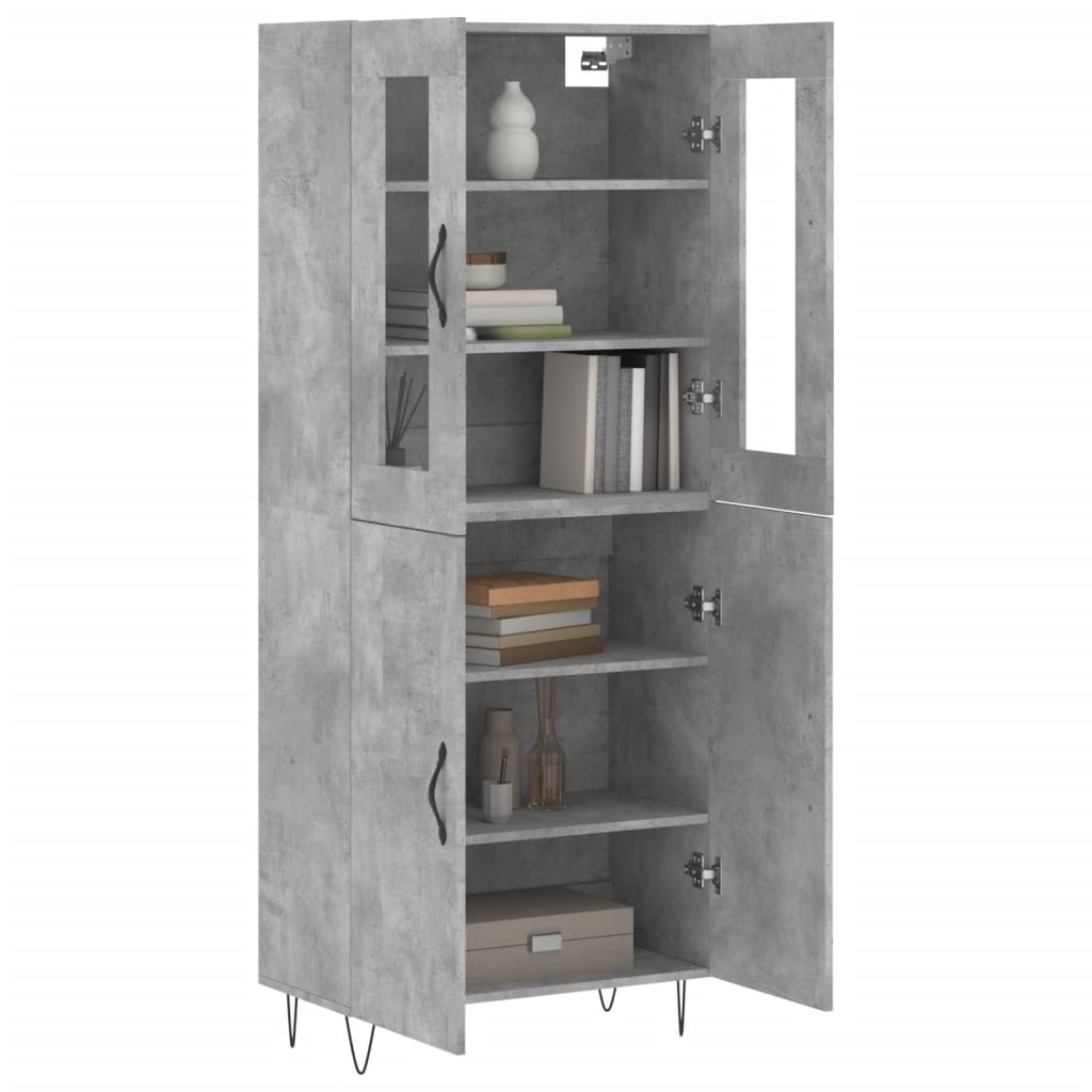 Credenza Grigio Cemento 69,5x34x180 cm in Legno Multistrato - homemem39