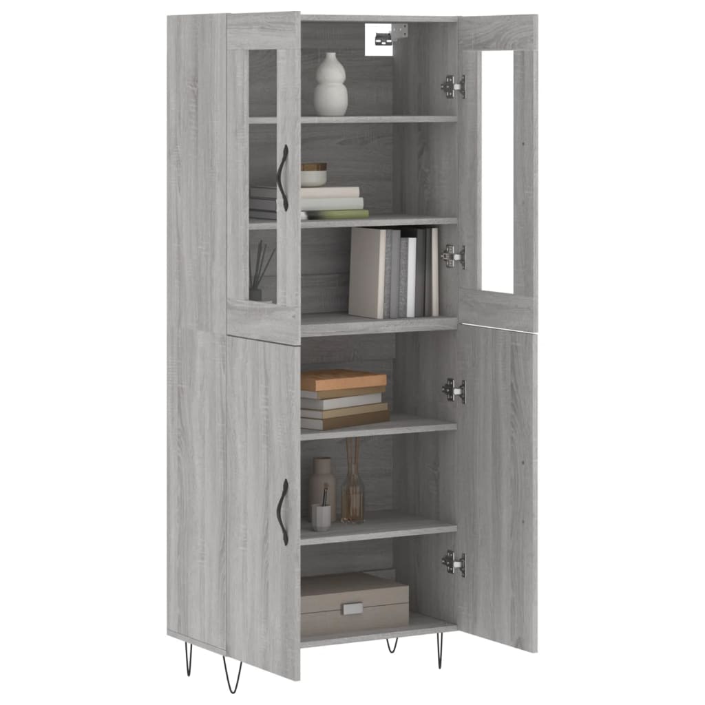 Credenza Grigio Sonoma 69,5x34x180 cm in Legno Multistrato - homemem39