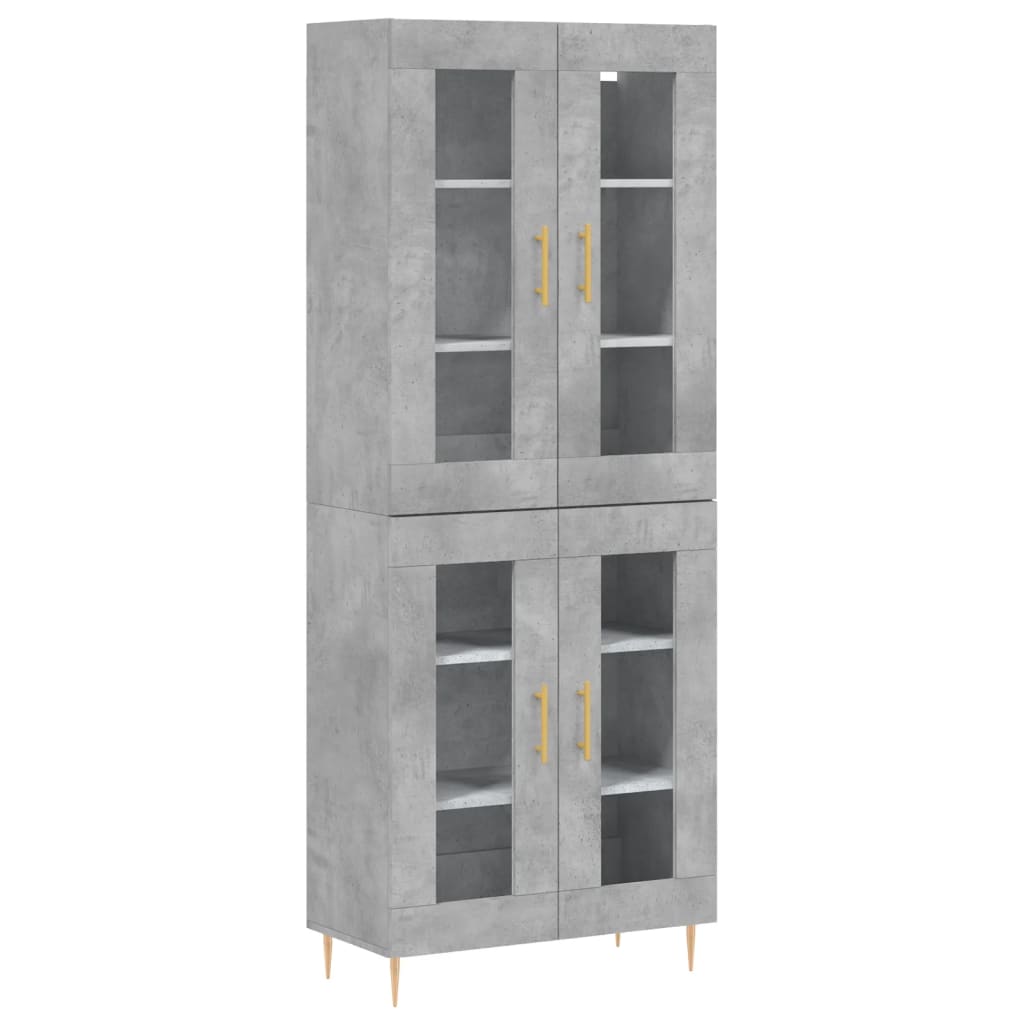 Credenza Grigio Cemento 69,5x34x180 cm in Legno Multistrato - homemem39