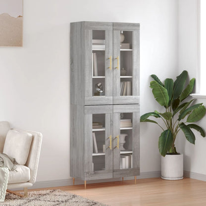 Credenza Grigio Sonoma 69,5x34x180 cm in Legno Multistrato - homemem39