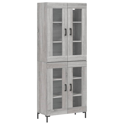 Credenza Grigio Sonoma 69,5x34x180 cm in Legno Multistrato