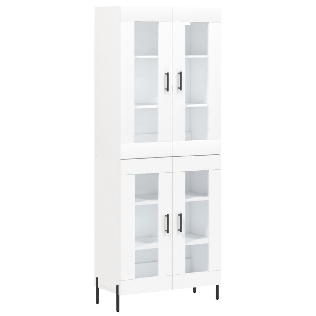Credenza Bianca 69,5x34x180 cm in Legno Multistrato