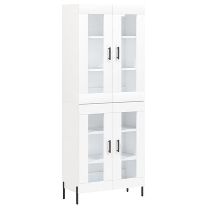 Credenza Bianca 69,5x34x180 cm in Legno Multistrato