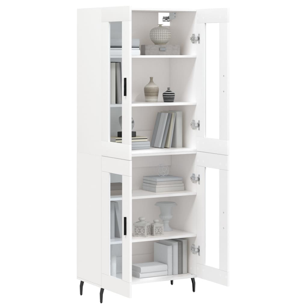 Credenza Bianca 69,5x34x180 cm in Legno Multistrato - homemem39