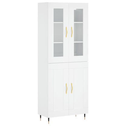 Credenza Bianca 69,5x34x180 cm in Legno Multistrato - homemem39