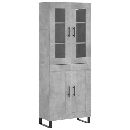 Credenza Grigio Cemento 69,5x34x180 cm in Legno Multistrato - homemem39