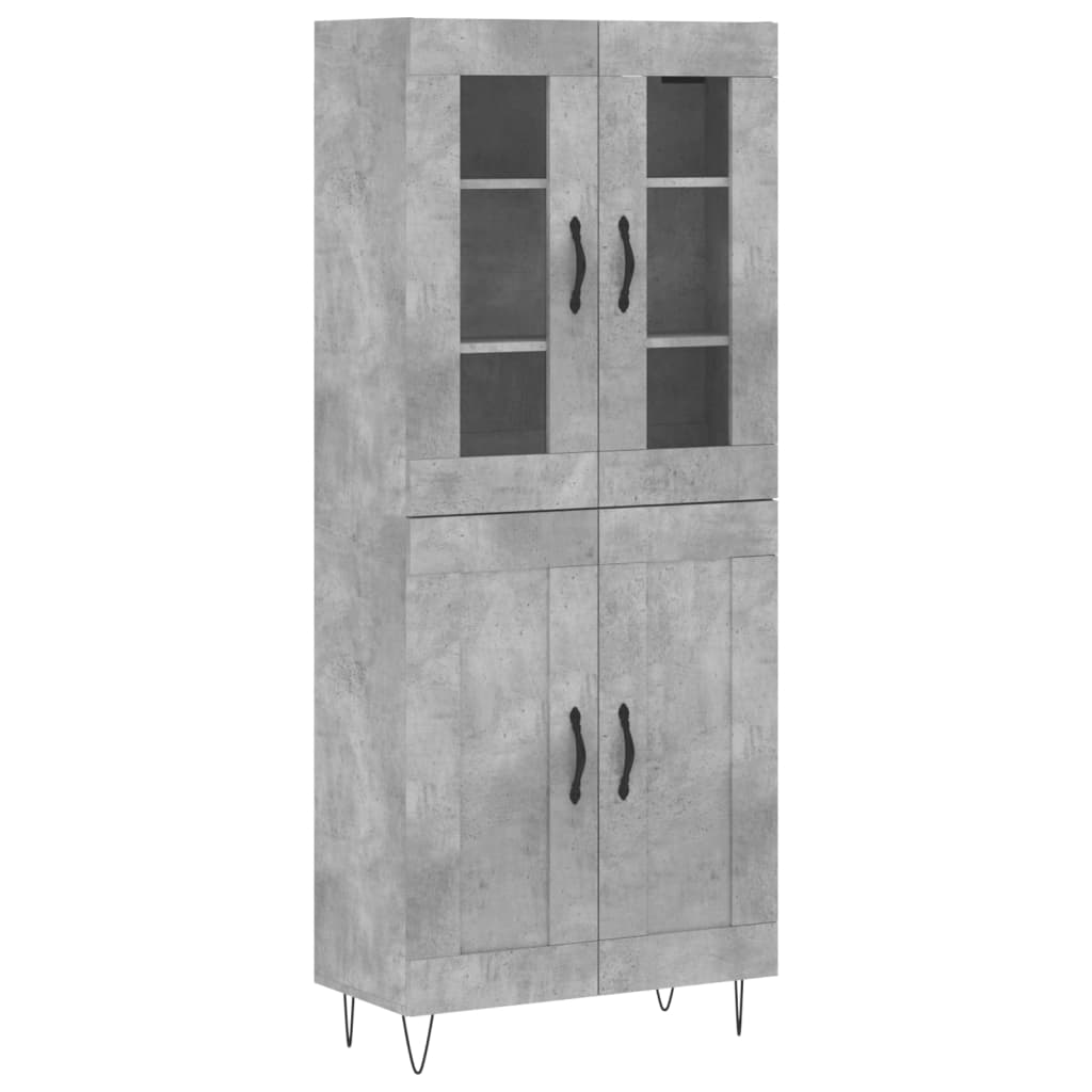 Credenza Grigio Cemento 69,5x34x180 cm in Legno Multistrato - homemem39