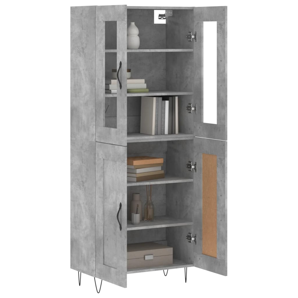 Credenza Grigio Cemento 69,5x34x180 cm in Legno Multistrato - homemem39