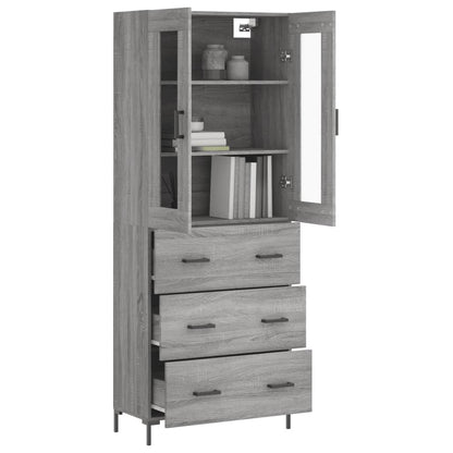 Credenza Grigio Sonoma 69,5x34x180 cm in Legno Multistrato - homemem39