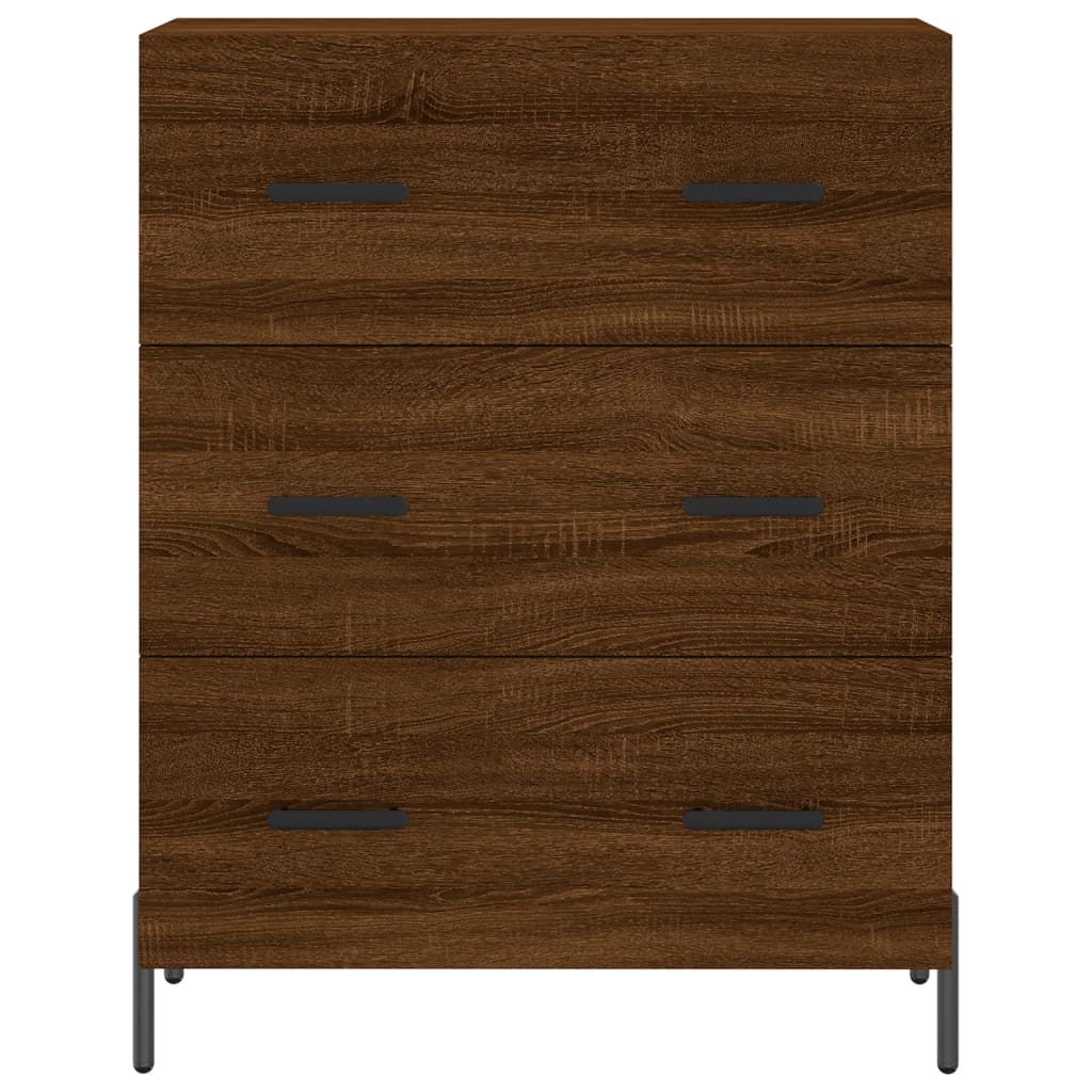 Credenza Rovere Marrone 69,5x34x180 cm in Legno Multistrato