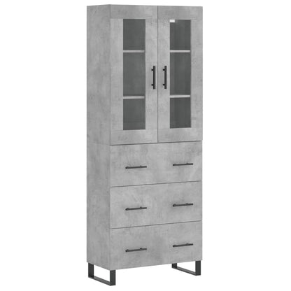 Credenza Grigio Cemento 69,5x34x180 cm in Legno Multistrato - homemem39