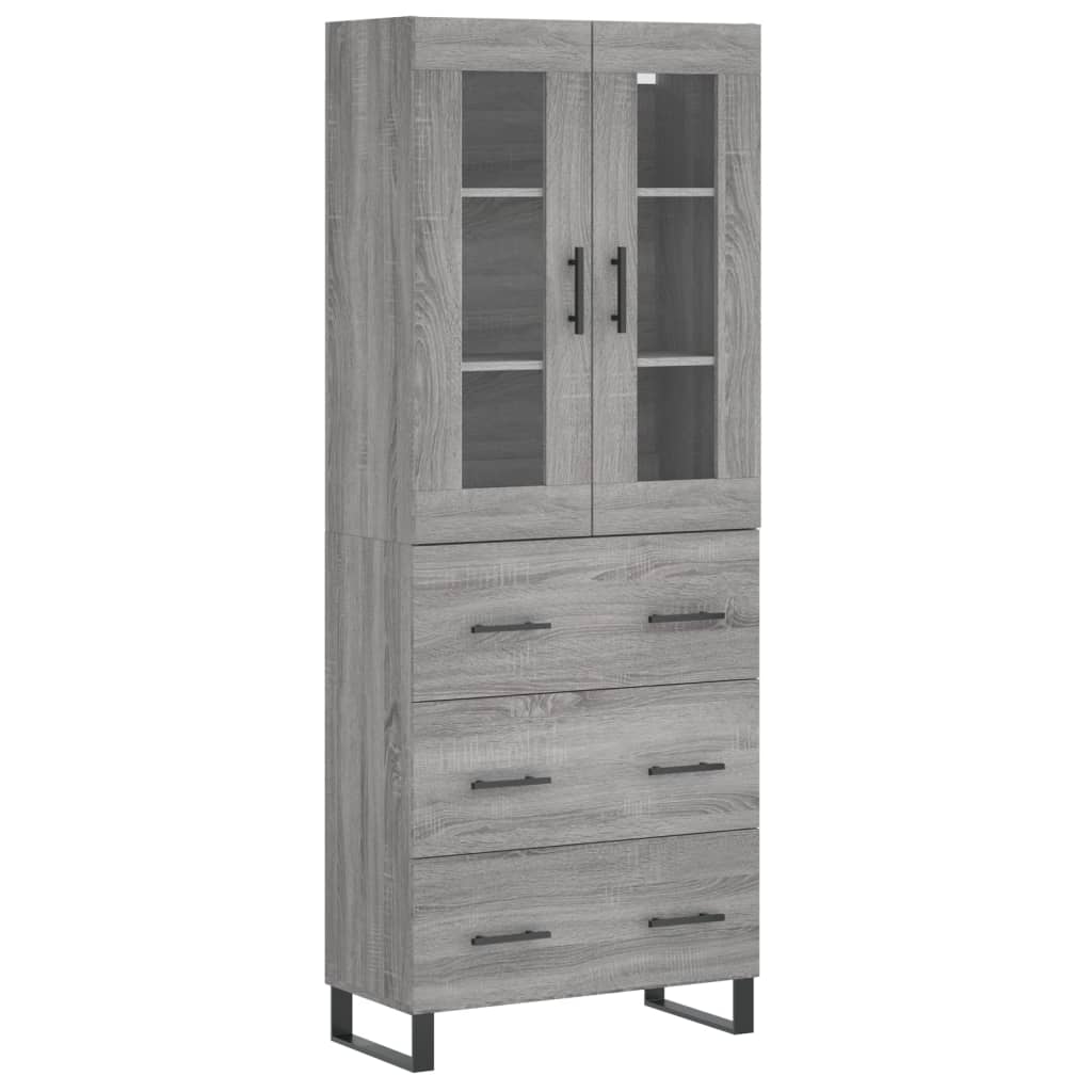 Credenza Grigio Sonoma 69,5x34x180 cm in Legno Multistrato - homemem39