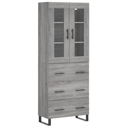 Credenza Grigio Sonoma 69,5x34x180 cm in Legno Multistrato - homemem39