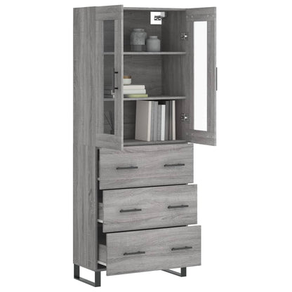 Credenza Grigio Sonoma 69,5x34x180 cm in Legno Multistrato - homemem39