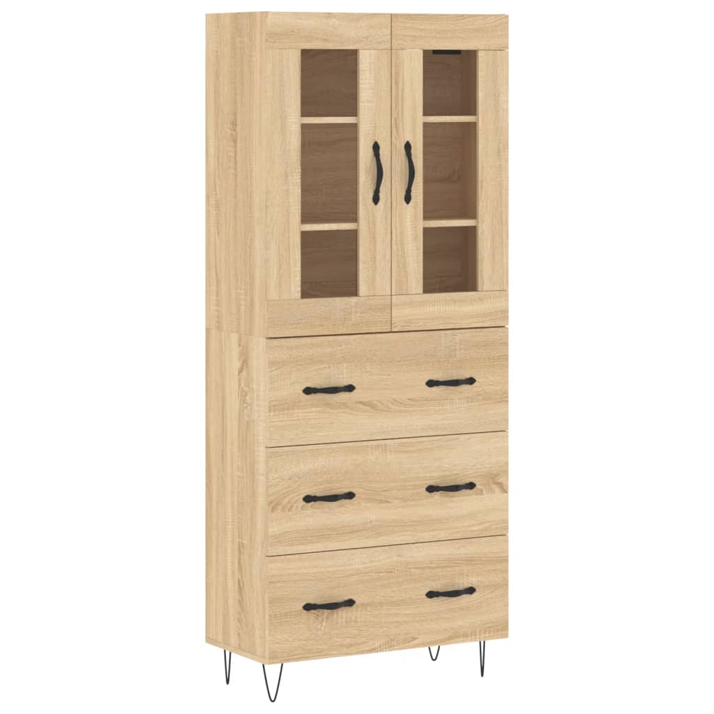 Credenza Rovere Sonoma 69,5x34x180 cm in Legno Multistrato - homemem39