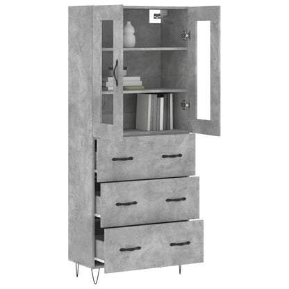Credenza Grigio Cemento 69,5x34x180 cm in Legno Multistrato