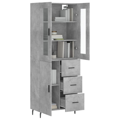 Credenza Grigio Cemento 69,5x34x180 cm in Legno Multistrato - homemem39