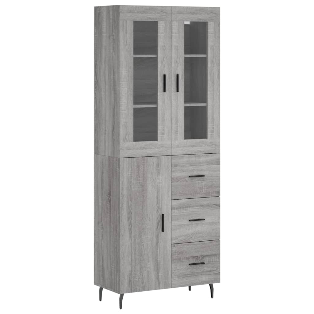 Credenza Grigio Sonoma 69,5x34x180 cm in Legno Multistrato - homemem39