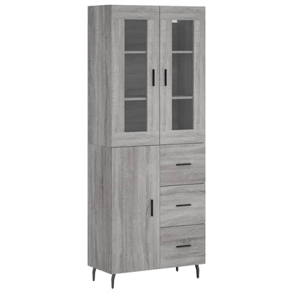 Credenza Grigio Sonoma 69,5x34x180 cm in Legno Multistrato - homemem39