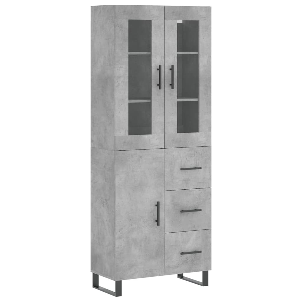 Credenza Grigio Cemento 69,5x34x180 cm in Legno Multistrato - homemem39