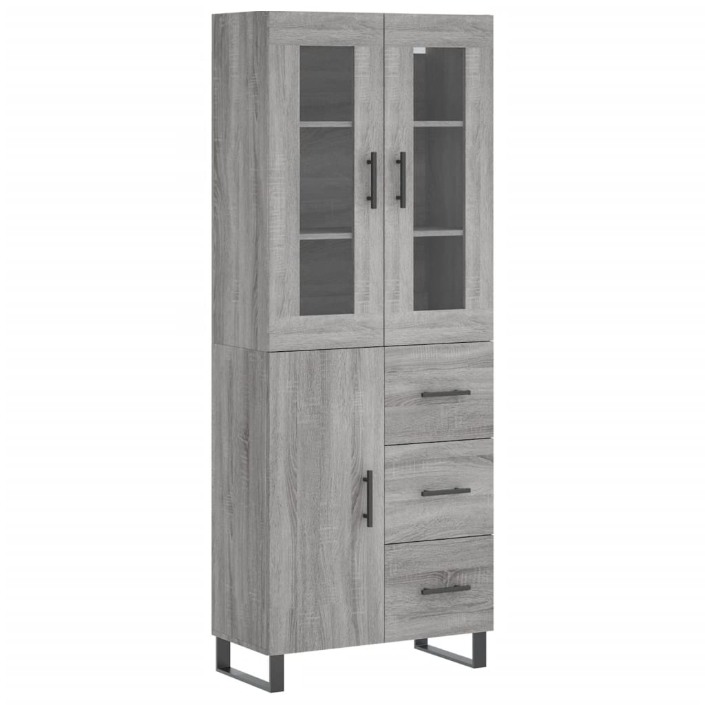 Credenza Grigio Sonoma 69,5x34x180 cm in Legno Multistrato - homemem39