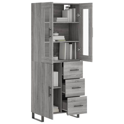 Credenza Grigio Sonoma 69,5x34x180 cm in Legno Multistrato - homemem39